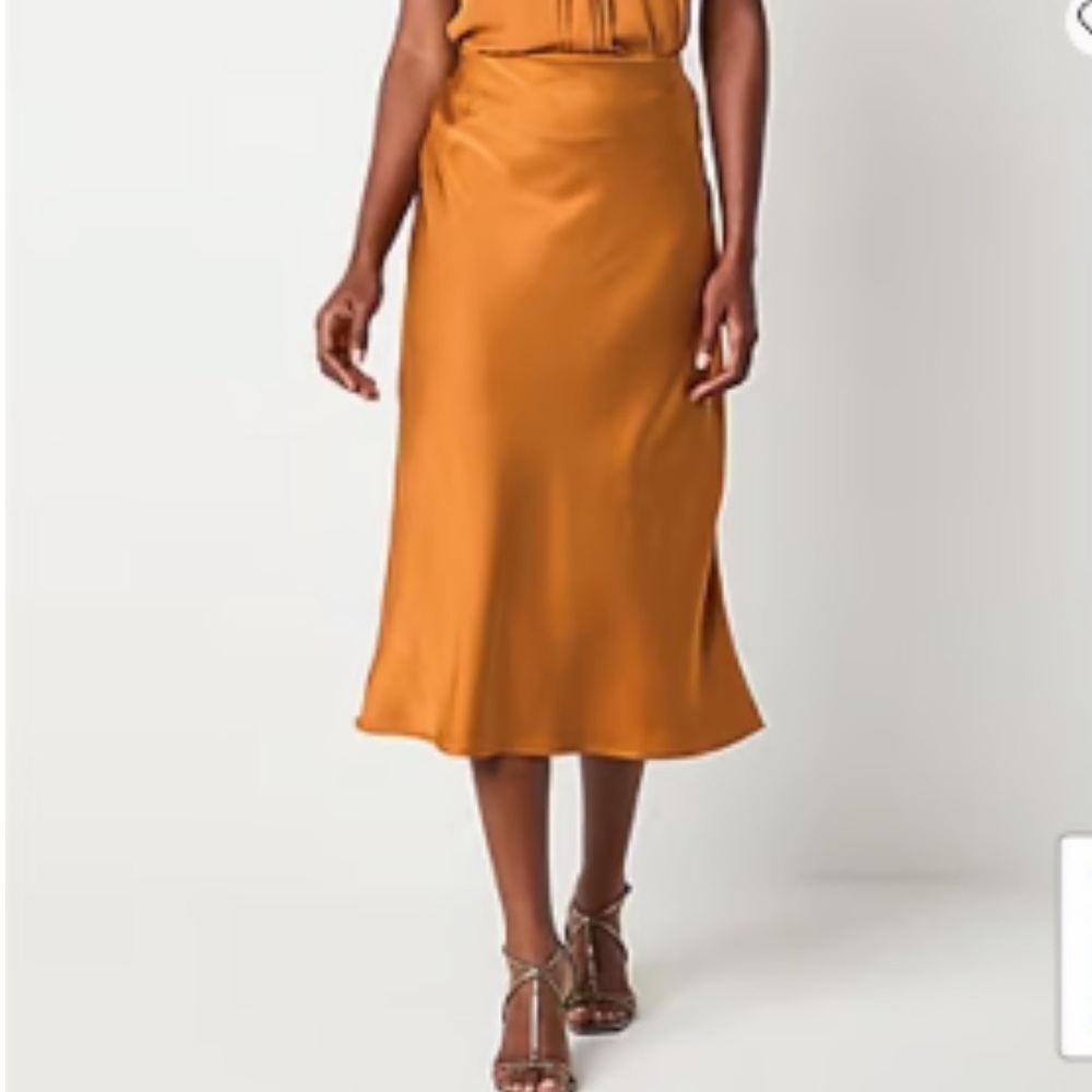 Worthington Orange Maxi Slip Skirt for Resort Wear